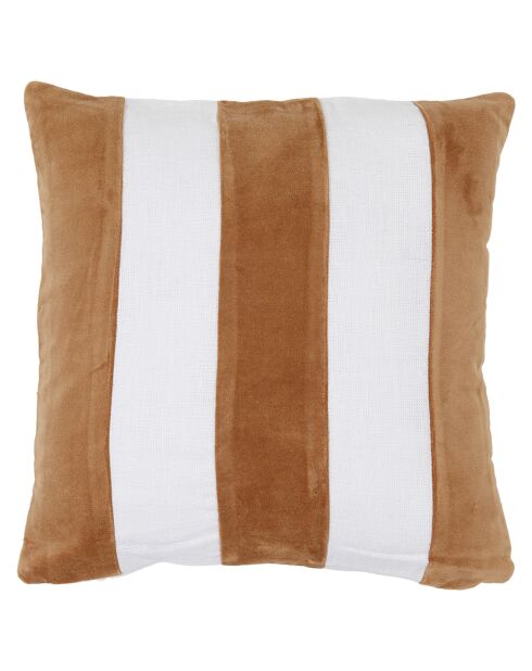 Housse de coussin en Velours & Lin Perth tabac - 45x45 cm