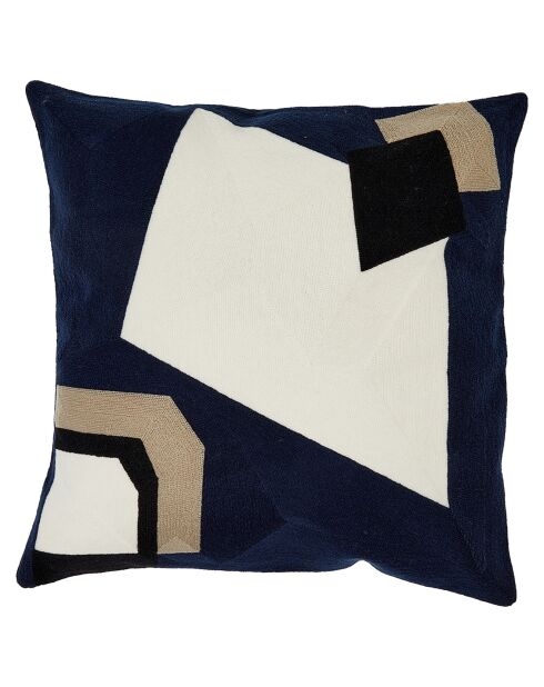 Housse de coussin brodé Nagoya encre - 45x45 cm