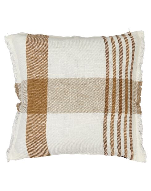 Housse de coussin 100% Lin Aalborg tabac - 45x45 cm