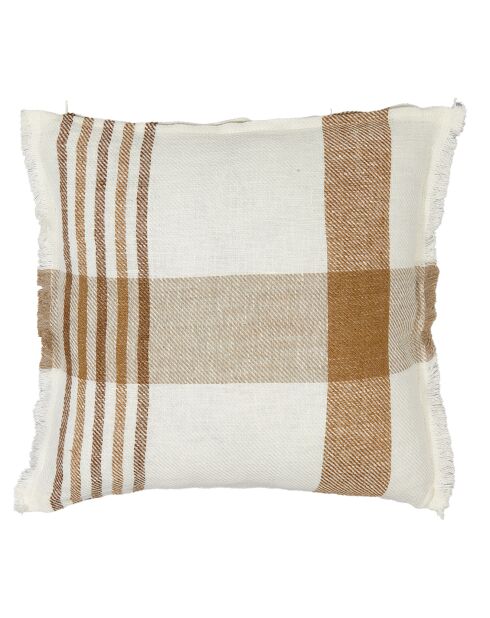 Housse de coussin 100% Lin Aalborg tabac - 45x45 cm