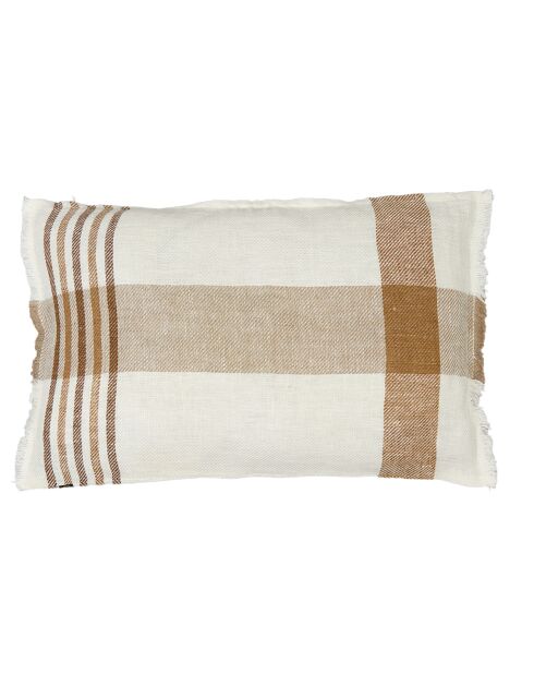 Housse de coussin 100% Lin Aalborg tabac - 40x60 cm