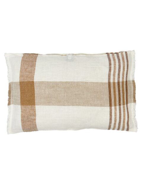 Housse de coussin 100% Lin Aalborg tabac - 40x60 cm