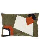 Housse de coussin brodé Nagoya kaki - 40x60 cm