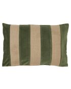 Housse de coussin en Velours & Lin Brisbane kaki - 40x60 cm