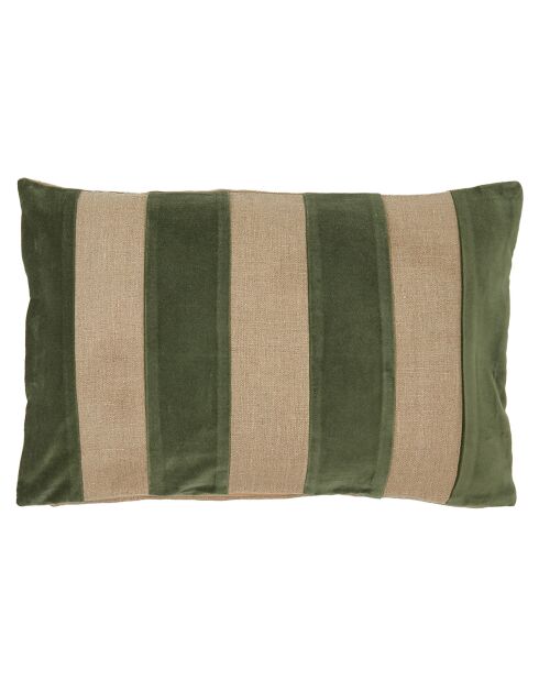 Housse de coussin en Velours & Lin Brisbane kaki - 40x60 cm