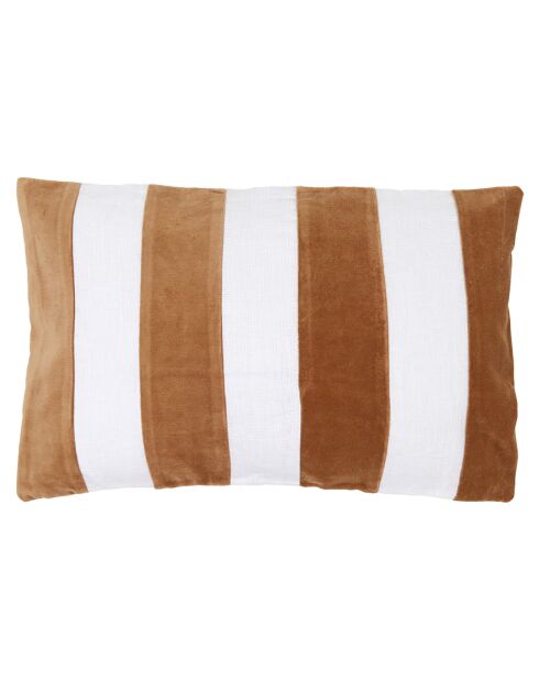 Housse de coussin en Velours & Lin Perth tabac - 40x60 cm