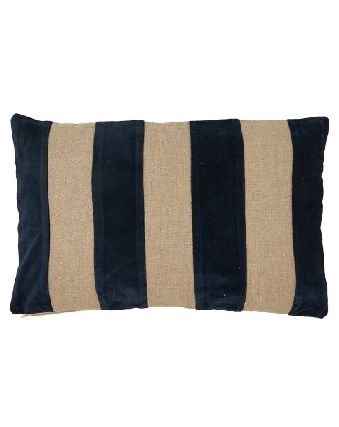 Housse de coussin en Velours & Lin Brisbane encre - 40x60 cm