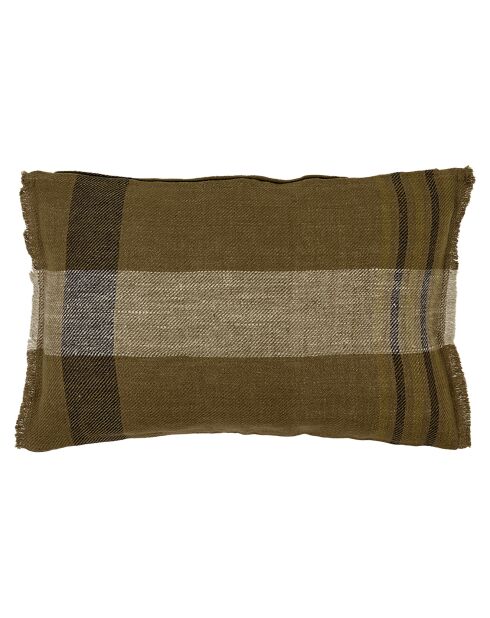 Housse de coussin 100% Lin Aalborg kaki - 40x60 cm