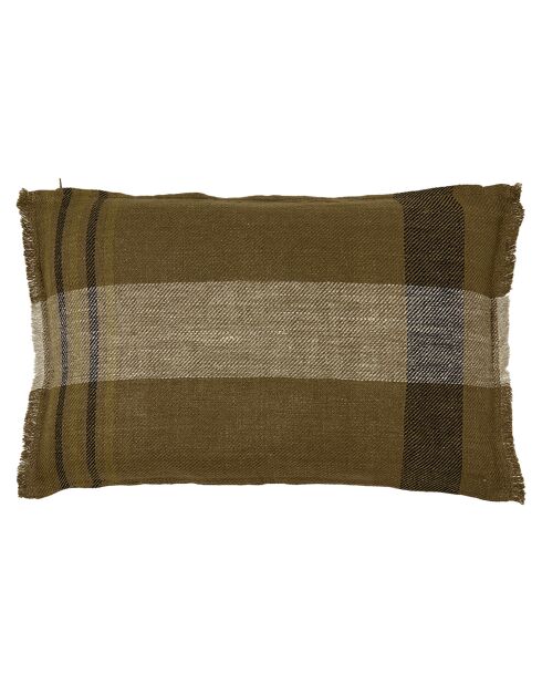 Housse de coussin 100% Lin Aalborg kaki - 40x60 cm