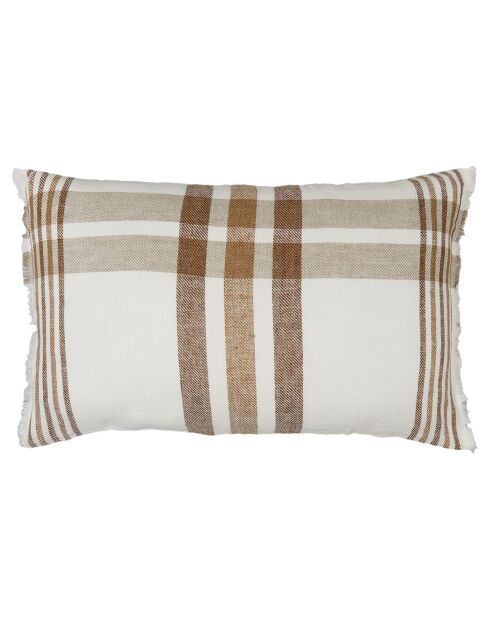Housse de coussin 100% Lin Aalborg tabac - 50x80 cm