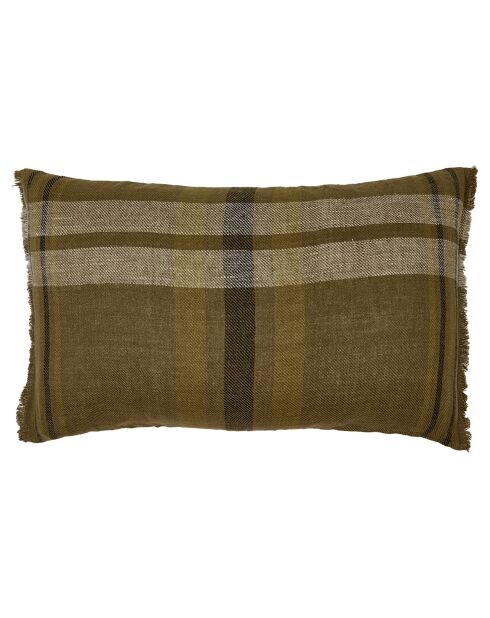 Housse de coussin 100% Lin Aalborg kaki - 50x80 cm