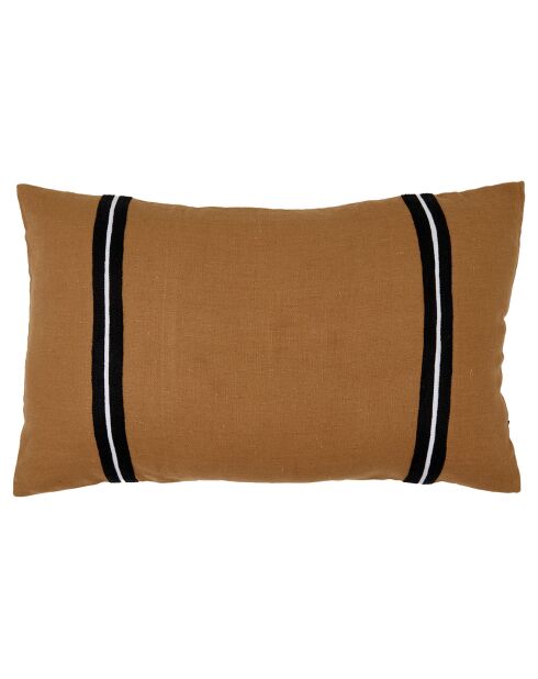 Housse de coussin 100% Lin Skagen tabac - 50x80 cm