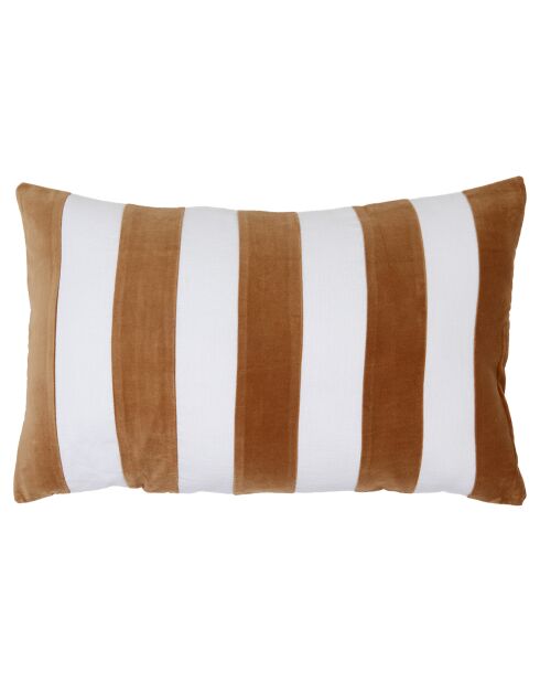 Housse de coussin en Velours & Lin Perth tabac - 50x80 cm