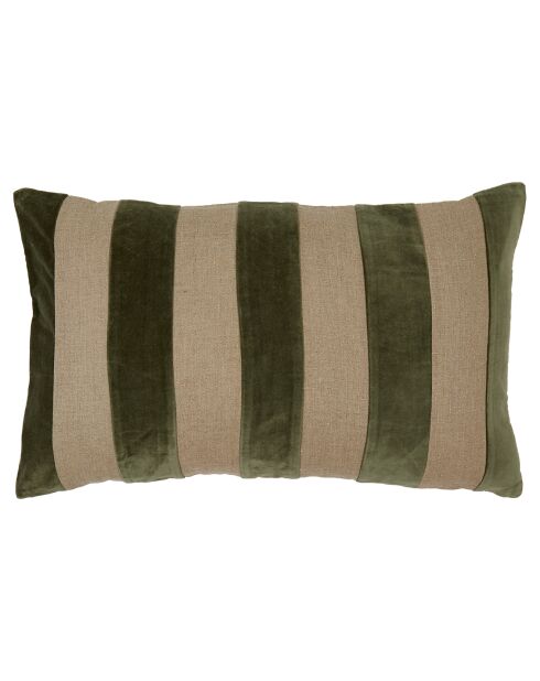 Housse de coussin en Velours & Lin Brisbane kaki - 50x80 cm