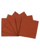 6 Serviettes/Sets de table en Lin & Coton Zilia terre brûlée - 40x40 cm