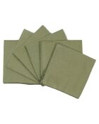 6 Serviettes/Sets de table en Lin & Coton Zilia amande - 40x40 cm