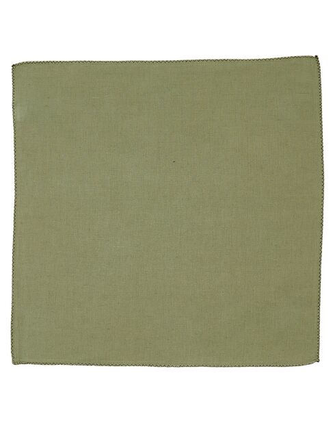 6 Serviettes/Sets de table en Lin & Coton Zilia amande - 40x40 cm