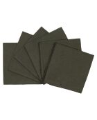 6 Serviettes/Sets de table en Lin & Coton Zilia kaki - 40x40 cm