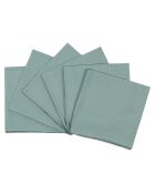 6 Serviettes/Sets de table en Lin & Coton Zilia céladon - 40x40 cm