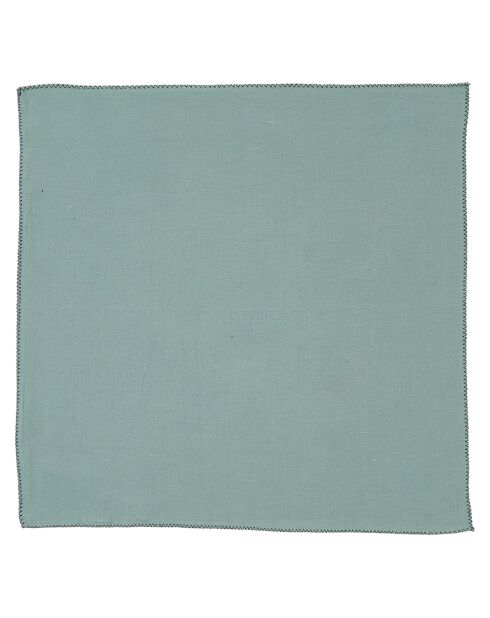 6 Serviettes/Sets de table en Lin & Coton Zilia céladon - 40x40 cm