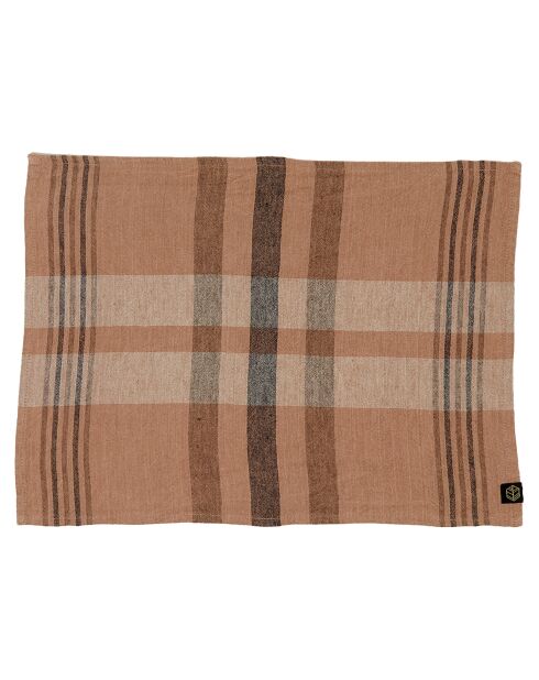 6 Serviettes/Sets de table en Lin & Coton Aalborg cimarron - 36x48 cm