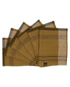 6 Serviettes/Sets de table en Lin & Coton Aalborg gold - 36x48 cm