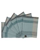 6 Serviettes/Sets de table en Lin & Coton Aalborg céladon - 36x48 cm