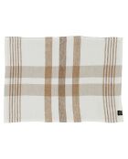 6 Serviettes/Sets de table en Lin & Coton Aalborg tabac - 36x48 cm