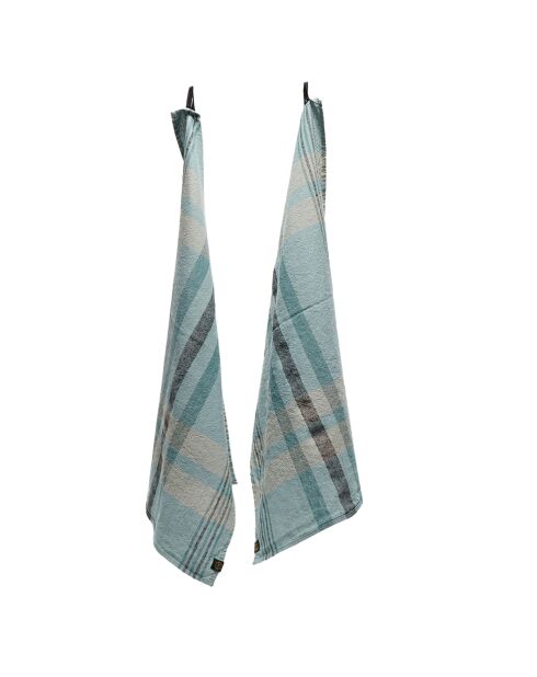 2 Torchons en Lin & Coton Aalborg céladon - 48x70 cm