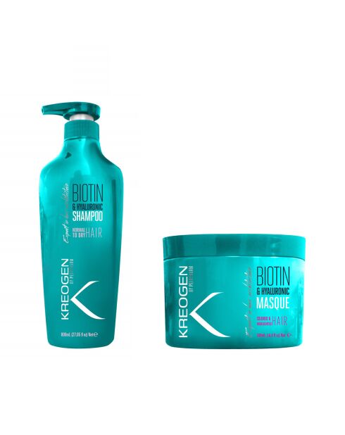 Duo Shampooing Revitalisant à la Biotine Cheveux Normaux à Secs + Masque Nourrissant à la Biotine Cheveux Colorés