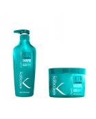 Shampoo riparatore alla biotina per capelli molto secchi e danneggiati Duo + Maschera nutriente alla biotina