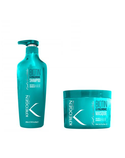 Duo Cheveux Très Secs & Abîmés Shampooing Réparateur à la Biotine + Masque Nourrissant à la Biotine