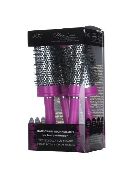 Ensemble de brosses à cheveux thermiques roses