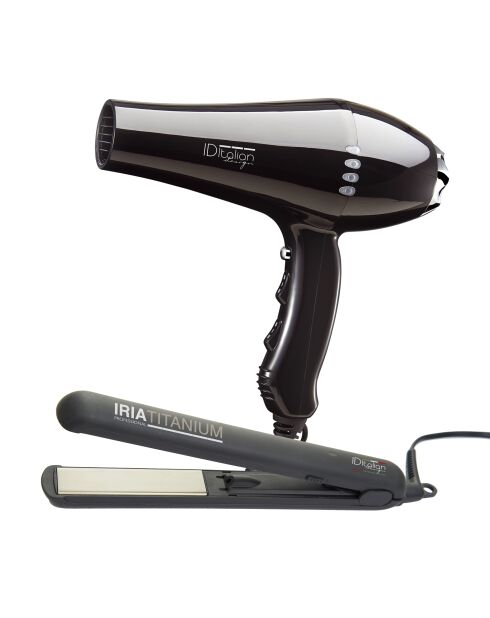 Pack iria titanium sèche-cheveux + lisseur
