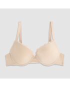 Soutien-gorge Push-Up préformé et rembourré avec bordure en dentelle Juliette poudre