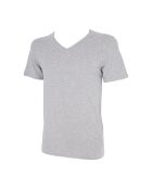 T-Shirt manches courtes col V Julien gris chiné
