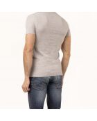 T-Shirt manches courtes col V Julien gris chiné