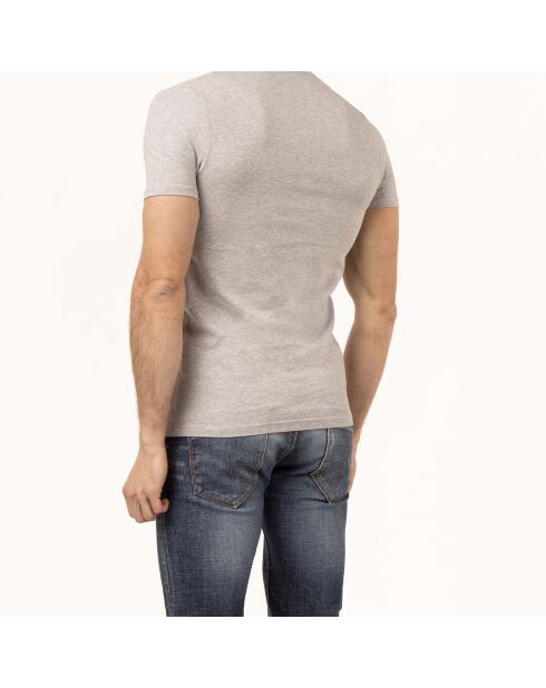 T-Shirt manches courtes col V Julien gris chiné