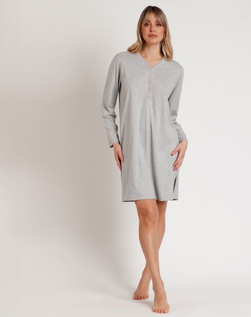 Chemise de nuit Pink Hearts B gris chiné