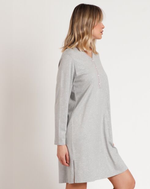 Chemise de nuit Pink Hearts B gris chiné
