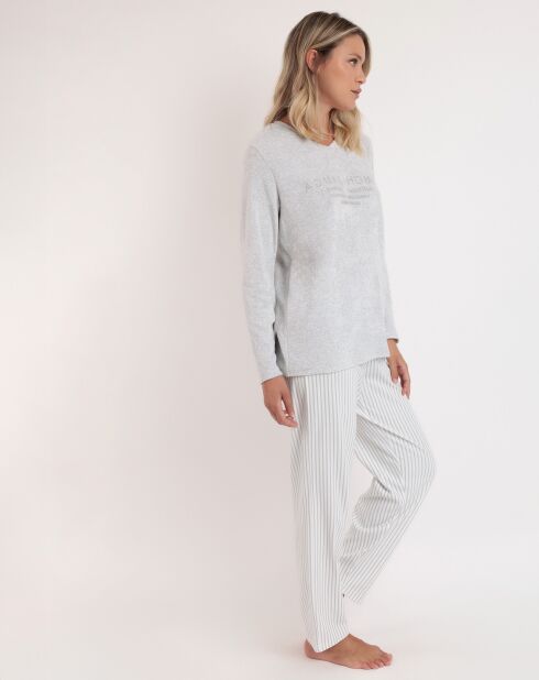 Pyjama col en V Soft Home perle
