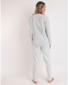 Pyjama col en V Soft Home perle