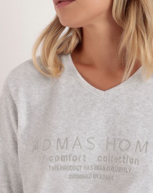 Pyjama col en V Soft Home perle