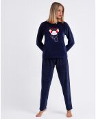 Pyjama en velours Good Morning Mouse bleu marine