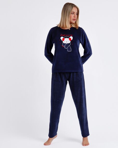 Pyjama en velours Good Morning Mouse bleu marine