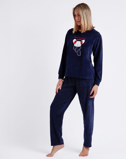 Pyjama en velours Good Morning Mouse bleu marine