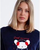 Pyjama en velours Good Morning Mouse bleu marine