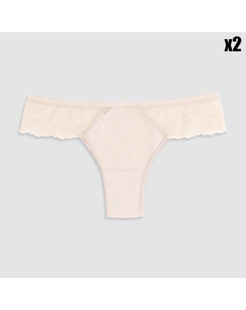 2 Culottes brésiliennes Anne beiges
