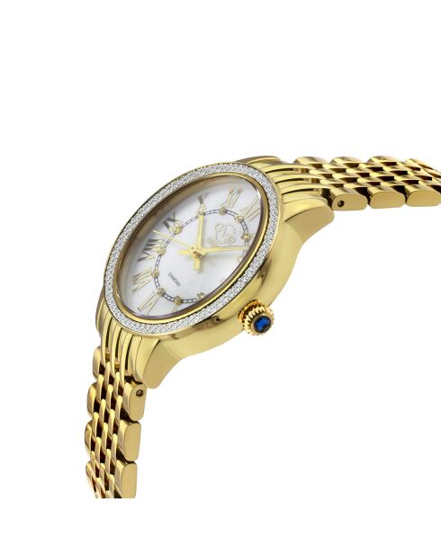 Montre Quartz Femme Astor III en Acier & Diamants dorée