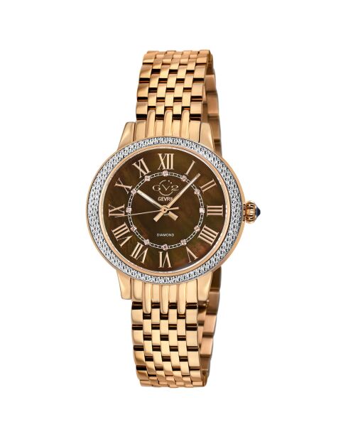 Montre Quartz Femme Astor III en Acier & Diamants rose doré